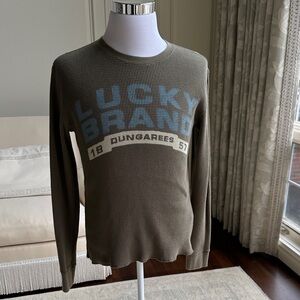 Lucky Brand Men's Olive Crewneck Sweater